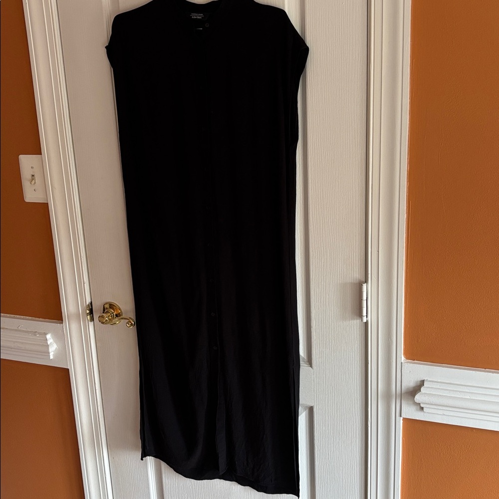 & Other Stories Black tailored look Sleeveless button shirtdress size 6 EUC
